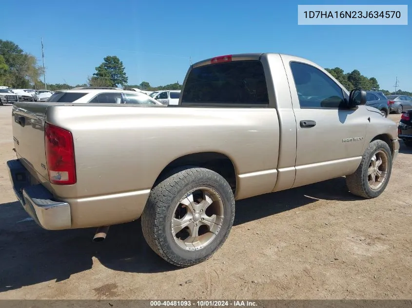 2003 Dodge Ram 1500 Slt/Laramie/St VIN: 1D7HA16N23J634570 Lot: 40481093