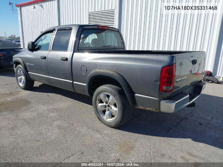 2003 Dodge Ram 1500 Slt/Laramie/St VIN: 1D7HA18DX3S331468 Lot: 40523201