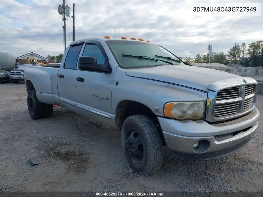 2003 Dodge Ram 3500 Slt/Laramie/St VIN: 3D7MU48C43G727949 Lot: 40529278