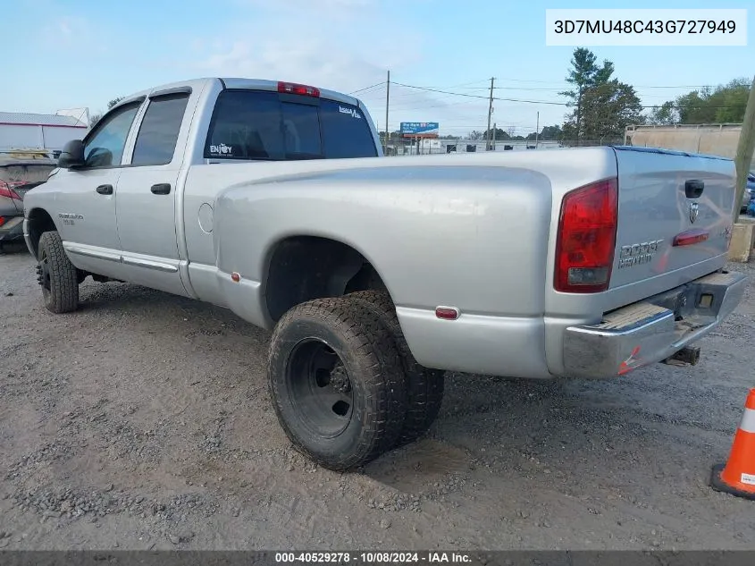 2003 Dodge Ram 3500 Slt/Laramie/St VIN: 3D7MU48C43G727949 Lot: 40529278