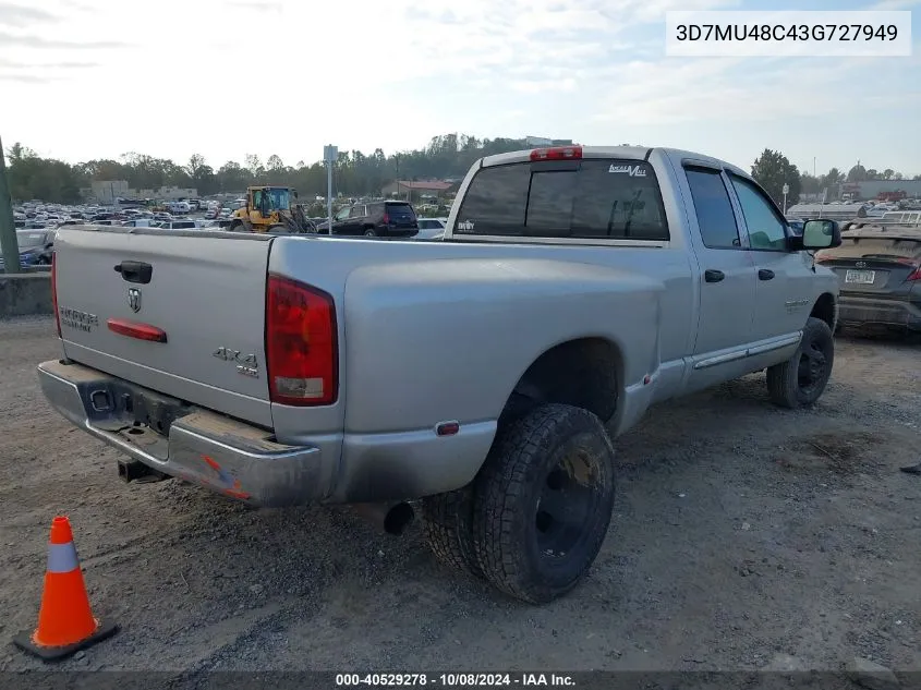 2003 Dodge Ram 3500 Slt/Laramie/St VIN: 3D7MU48C43G727949 Lot: 40529278