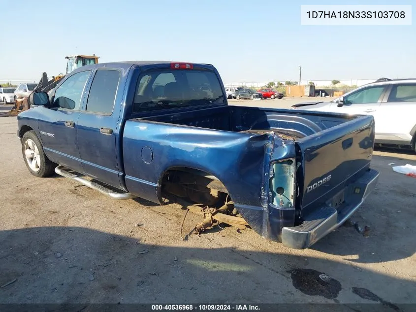 2003 Dodge Ram 1500 Slt/Laramie/St VIN: 1D7HA18N33S103708 Lot: 40536968