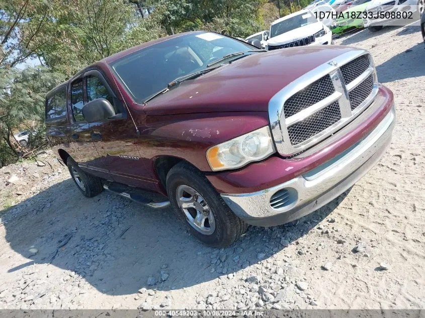 2003 Dodge Ram 1500 Slt/Laramie/St VIN: 1D7HA18Z33J508802 Lot: 40549203