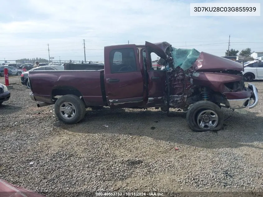 2003 Dodge Ram 2500 St/Slt VIN: 3D7KU28C03G855939 Lot: 40553733