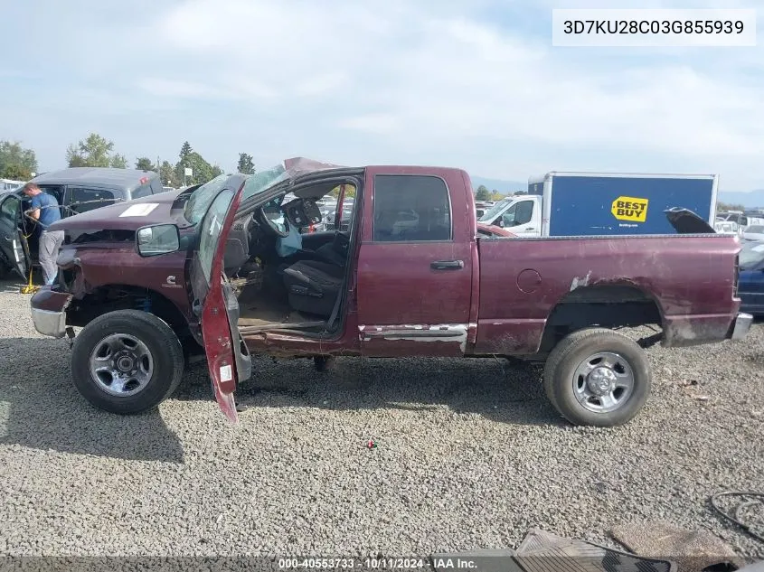 2003 Dodge Ram 2500 St/Slt VIN: 3D7KU28C03G855939 Lot: 40553733