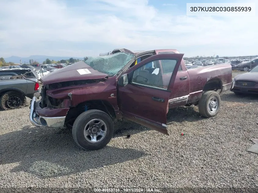 2003 Dodge Ram 2500 St/Slt VIN: 3D7KU28C03G855939 Lot: 40553733