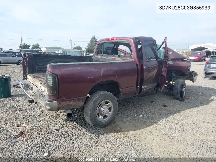 2003 Dodge Ram 2500 St/Slt VIN: 3D7KU28C03G855939 Lot: 40553733