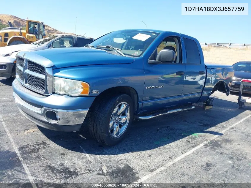 2003 Dodge Ram 1500 Slt/Laramie/St VIN: 1D7HA18DX3J657759 Lot: 40558628