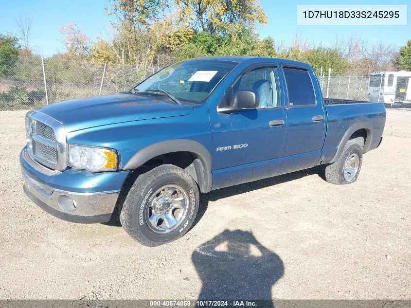 2003 Dodge Ram 1500 Slt/Laramie/St VIN: 1D7HU18D33S245295 Lot: 40574059