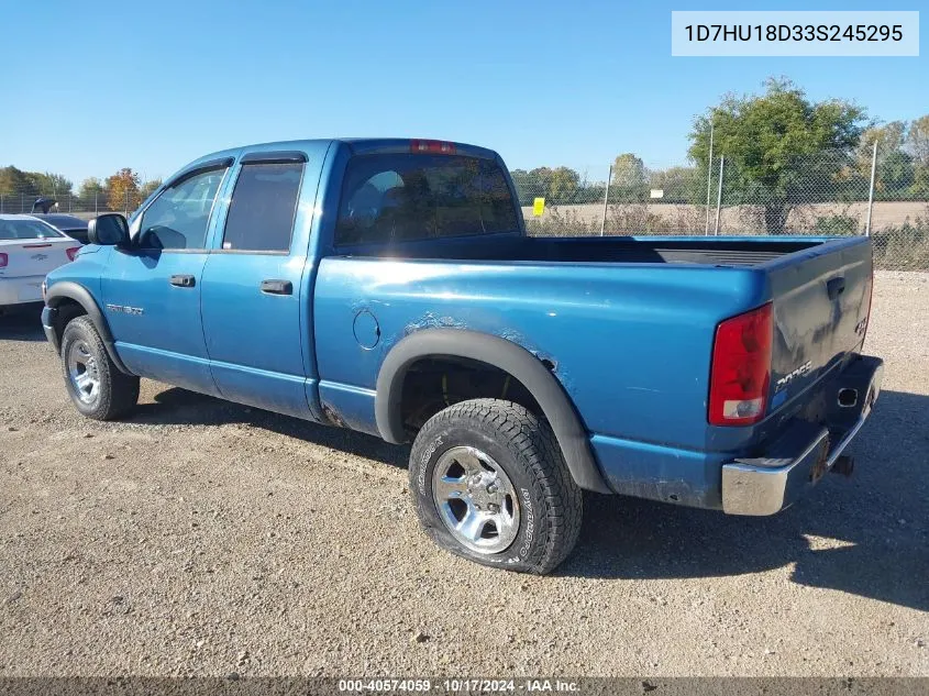 2003 Dodge Ram 1500 Slt/Laramie/St VIN: 1D7HU18D33S245295 Lot: 40574059