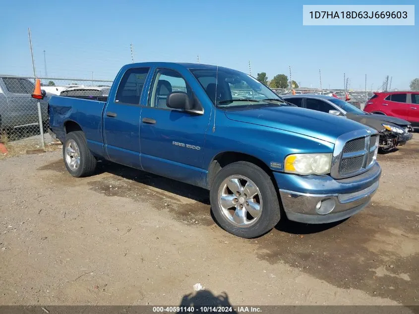 2003 Dodge Ram 1500 Slt/Laramie/St VIN: 1D7HA18D63J669603 Lot: 40591140