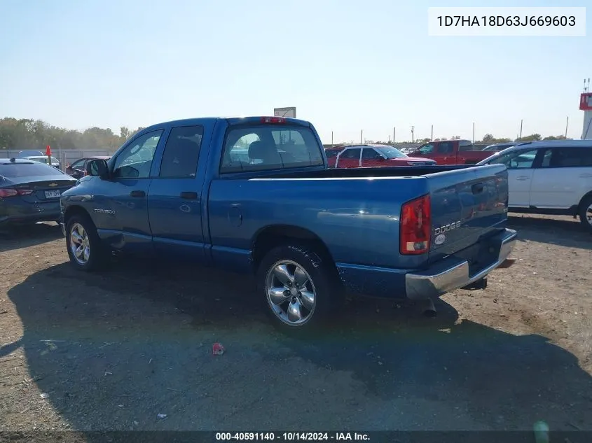 2003 Dodge Ram 1500 Slt/Laramie/St VIN: 1D7HA18D63J669603 Lot: 40591140