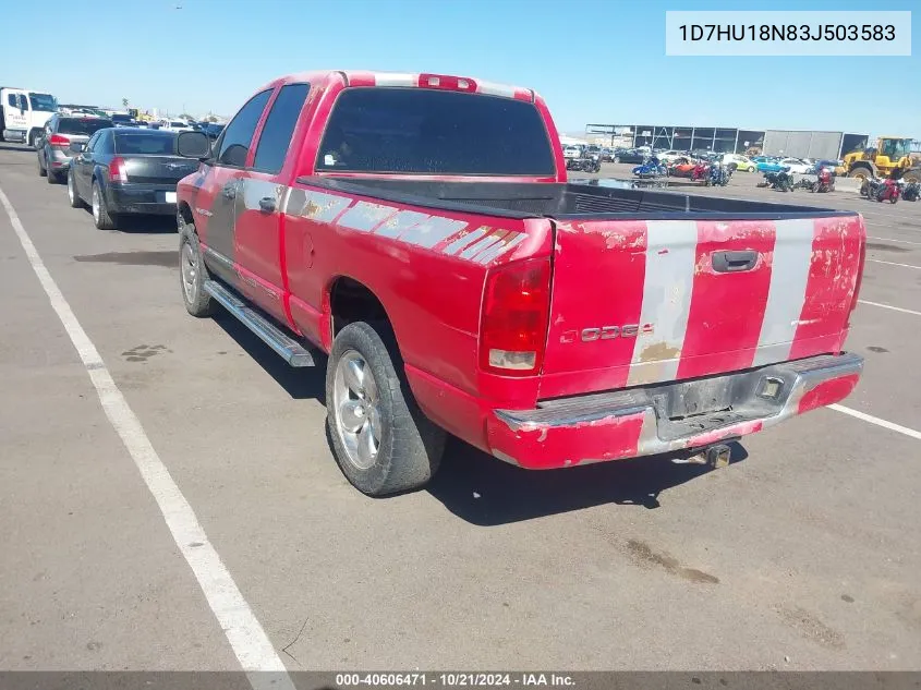 2003 Dodge Ram 1500 Slt/Laramie/St VIN: 1D7HU18N83J503583 Lot: 40606471