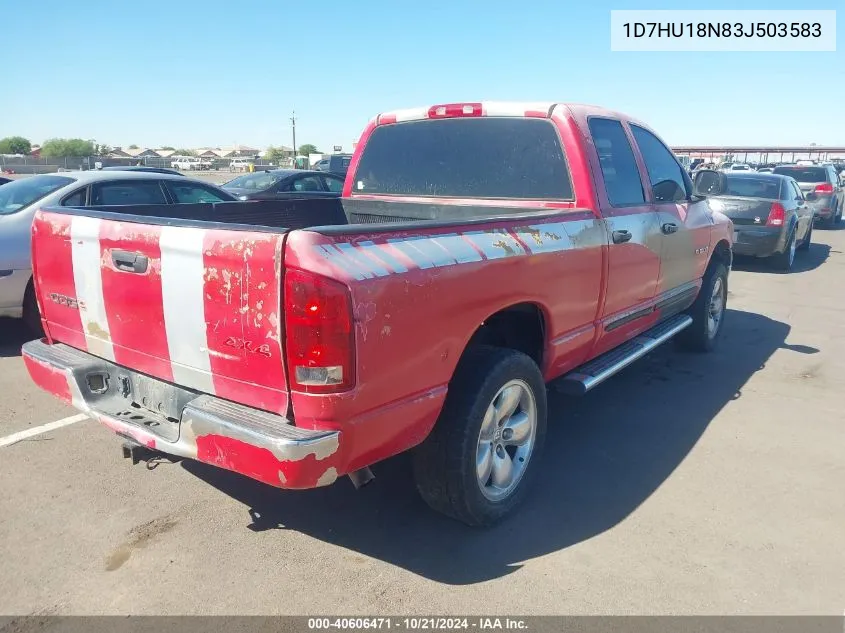 2003 Dodge Ram 1500 Slt/Laramie/St VIN: 1D7HU18N83J503583 Lot: 40606471