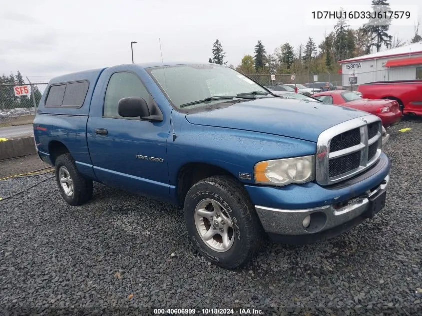 2003 Dodge Ram 1500 Slt/Laramie/St VIN: 1D7HU16D33J617579 Lot: 40606999