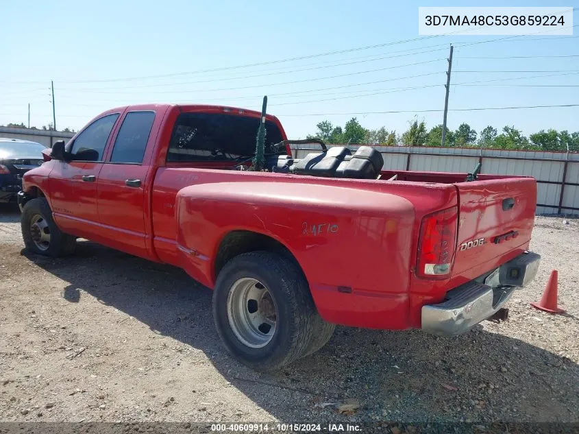 2003 Dodge Ram 3500 Slt/Laramie/St VIN: 3D7MA48C53G859224 Lot: 40609914