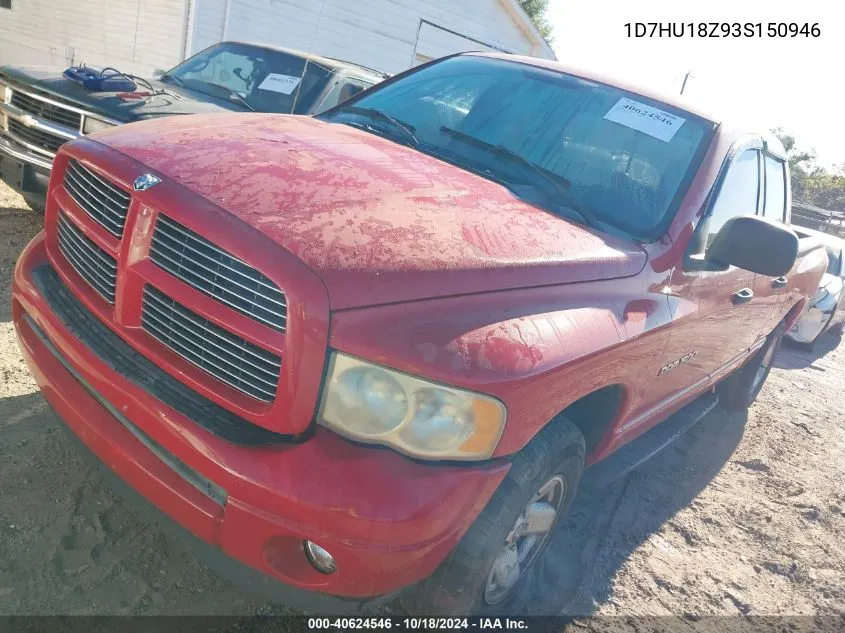 2003 Dodge Ram 1500 Slt/Laramie/St VIN: 1D7HU18Z93S150946 Lot: 40624546