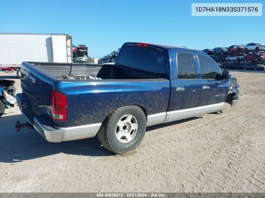 2003 Dodge Ram 1500 St/Slt VIN: 1D7HA18N33S371576 Lot: 40626872