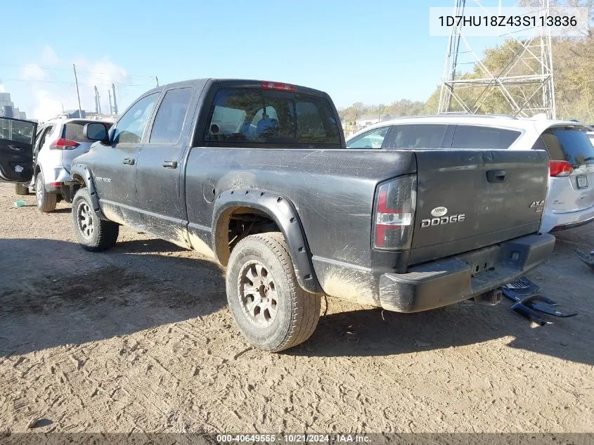 2003 Dodge Ram 1500 Slt/Laramie/St VIN: 1D7HU18Z43S113836 Lot: 40649555