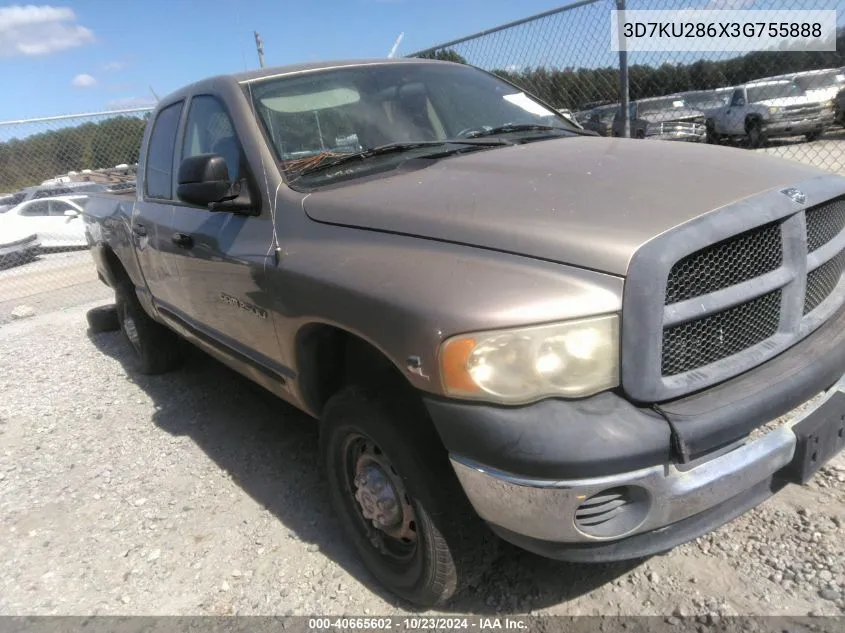 2003 Dodge Ram 2500 Slt/Laramie/St VIN: 3D7KU286X3G755888 Lot: 40665602