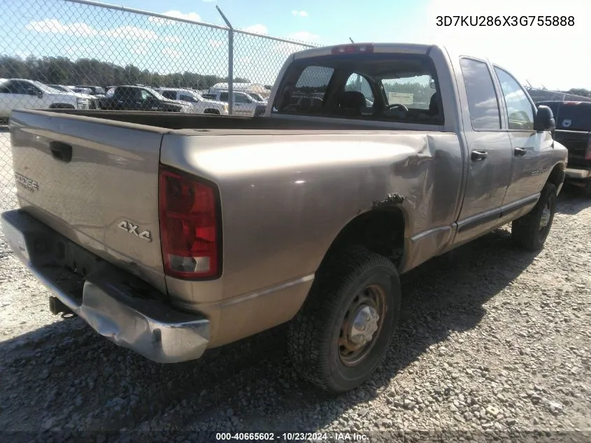 2003 Dodge Ram 2500 Slt/Laramie/St VIN: 3D7KU286X3G755888 Lot: 40665602