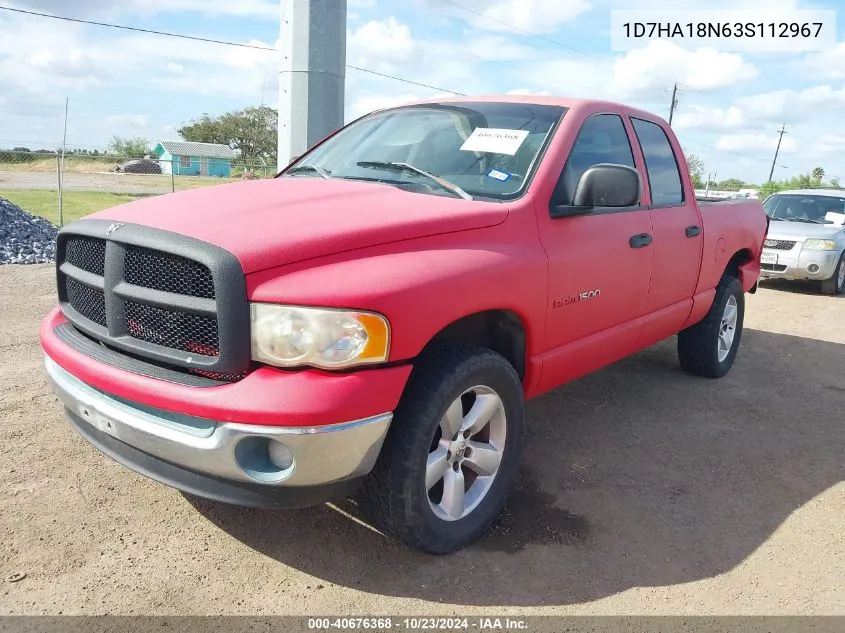 2003 Dodge Ram 1500 Slt/Laramie/St VIN: 1D7HA18N63S112967 Lot: 40676368