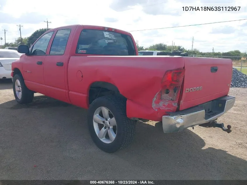 2003 Dodge Ram 1500 Slt/Laramie/St VIN: 1D7HA18N63S112967 Lot: 40676368