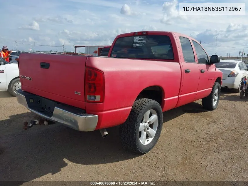 2003 Dodge Ram 1500 Slt/Laramie/St VIN: 1D7HA18N63S112967 Lot: 40676368