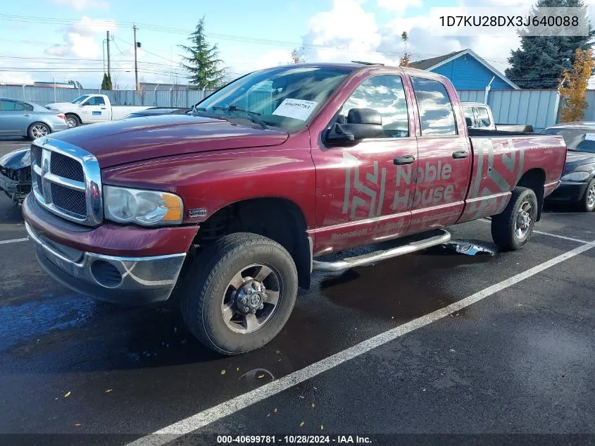 2003 Dodge Ram 2500 Slt/Laramie/St VIN: 1D7KU28DX3J640088 Lot: 40699781