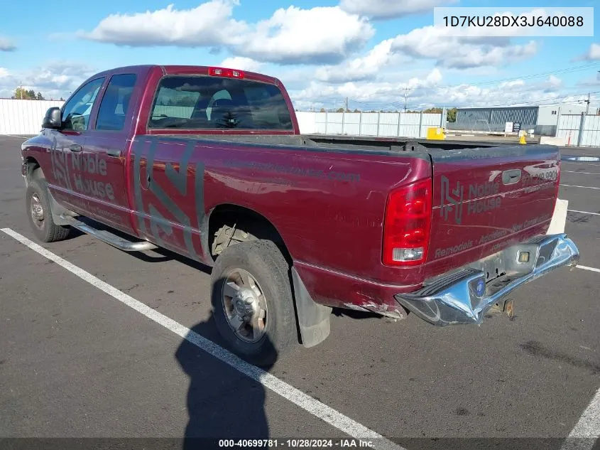 2003 Dodge Ram 2500 Slt/Laramie/St VIN: 1D7KU28DX3J640088 Lot: 40699781