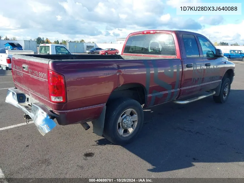 2003 Dodge Ram 2500 Slt/Laramie/St VIN: 1D7KU28DX3J640088 Lot: 40699781