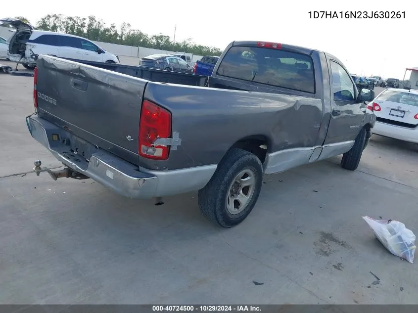 2003 Dodge Ram 1500 Slt/Laramie/St VIN: 1D7HA16N23J630261 Lot: 40724500