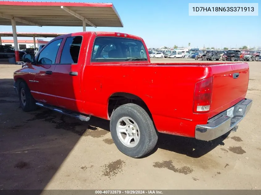 2003 Dodge Ram 1500 Slt/Laramie/St VIN: 1D7HA18N63S371913 Lot: 40732879