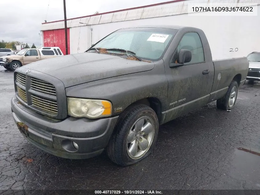 2003 Dodge Ram 1500 Slt/Laramie/St VIN: 1D7HA16D93J674622 Lot: 40737029