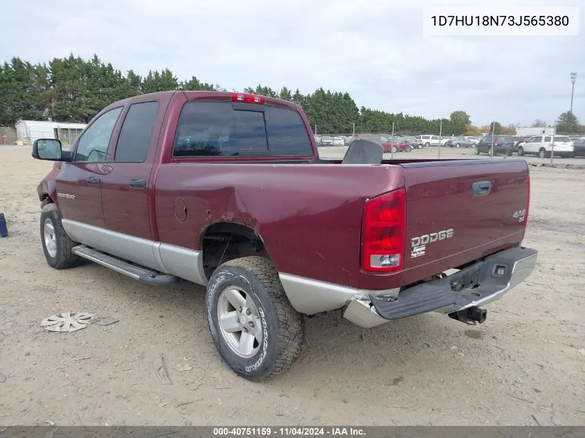 2003 Dodge Ram 1500 Slt/Laramie/St VIN: 1D7HU18N73J565380 Lot: 40751159