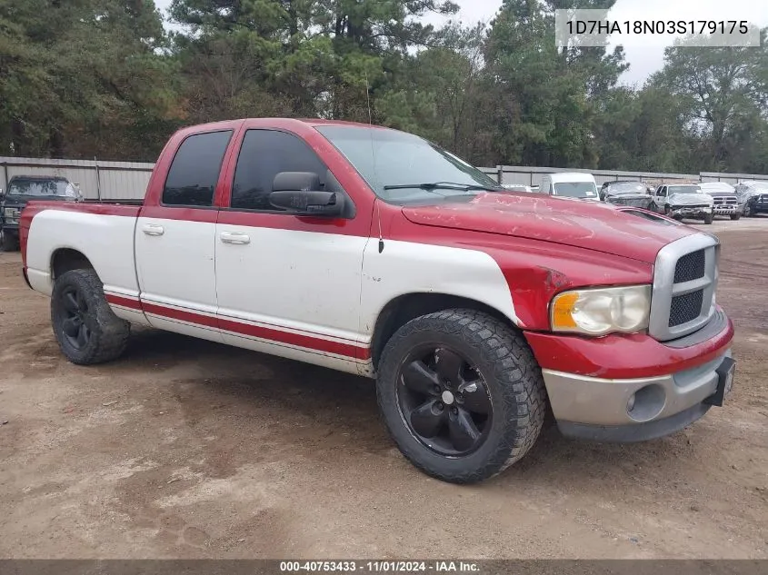 2003 Dodge Ram 1500 Slt/Laramie/St VIN: 1D7HA18N03S179175 Lot: 40753433