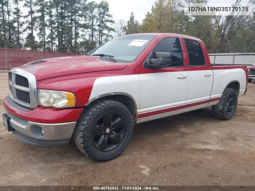 2003 Dodge Ram 1500 Slt/Laramie/St VIN: 1D7HA18N03S179175 Lot: 40753433