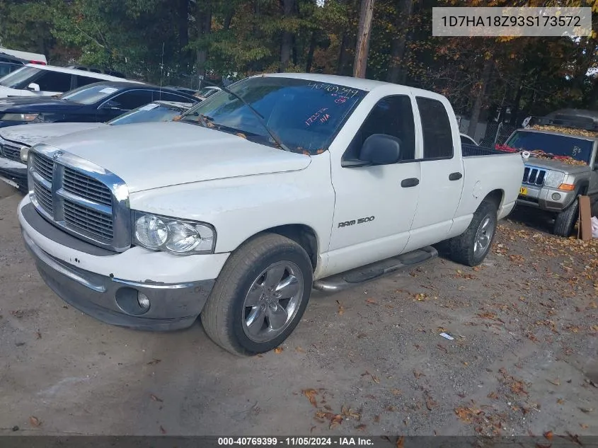 2003 Dodge Ram 1500 Slt/Laramie/St VIN: 1D7HA18Z93S173572 Lot: 40769399