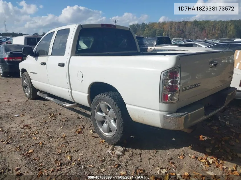 2003 Dodge Ram 1500 Slt/Laramie/St VIN: 1D7HA18Z93S173572 Lot: 40769399