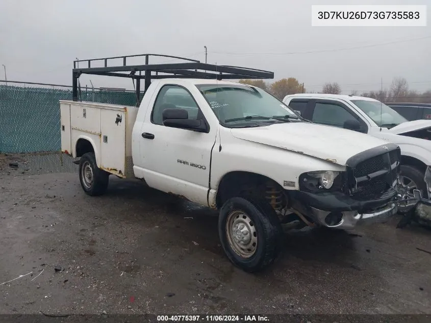 2003 Dodge Ram 2500 Slt/Laramie/St VIN: 3D7KU26D73G735583 Lot: 40775397