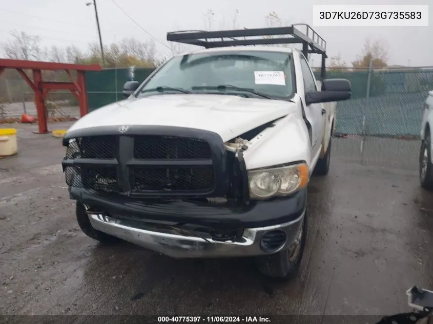 2003 Dodge Ram 2500 Slt/Laramie/St VIN: 3D7KU26D73G735583 Lot: 40775397