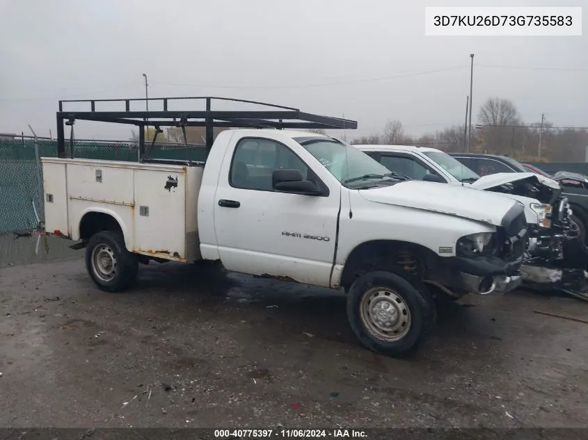 2003 Dodge Ram 2500 Slt/Laramie/St VIN: 3D7KU26D73G735583 Lot: 40775397