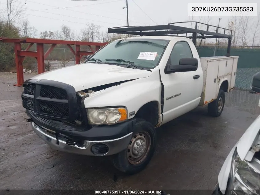 2003 Dodge Ram 2500 Slt/Laramie/St VIN: 3D7KU26D73G735583 Lot: 40775397