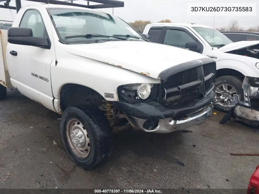 2003 Dodge Ram 2500 Slt/Laramie/St VIN: 3D7KU26D73G735583 Lot: 40775397