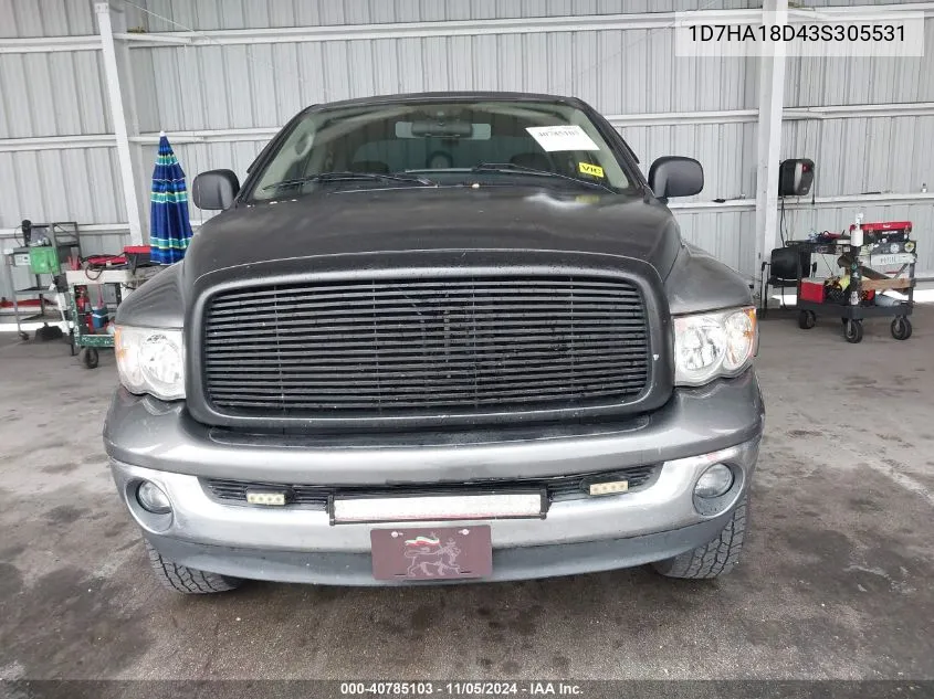 2003 Dodge Ram 1500 Slt/Laramie/St VIN: 1D7HA18D43S305531 Lot: 40785103