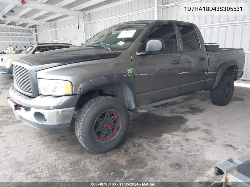 2003 Dodge Ram 1500 Slt/Laramie/St VIN: 1D7HA18D43S305531 Lot: 40785103