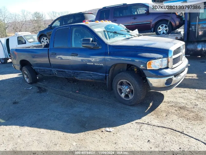 2003 Dodge Ram 2500 Slt/Laramie/St VIN: 3D7KU28C13G797386 Lot: 40789531