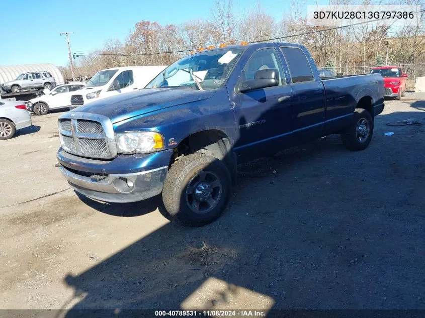 2003 Dodge Ram 2500 Slt/Laramie/St VIN: 3D7KU28C13G797386 Lot: 40789531