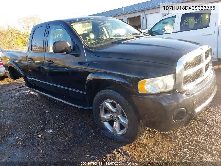 2003 Dodge Ram 1500 Slt/Laramie/St VIN: 1D7HU18DX3S323765 Lot: 40793176