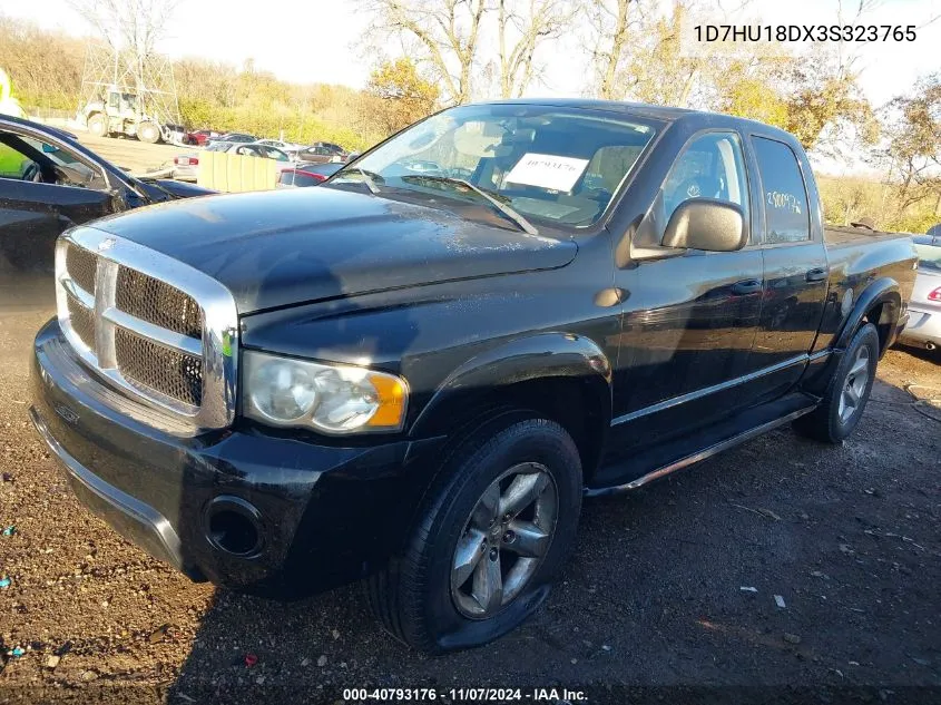 2003 Dodge Ram 1500 Slt/Laramie/St VIN: 1D7HU18DX3S323765 Lot: 40793176